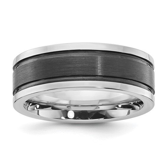 Cobalt and Black IP Plated 8mm Band-9.5