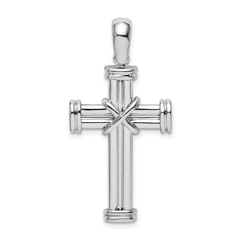 De-Anti Tarnish Sterling Silver with Endcaps and X-Center Latin Cross Pendant