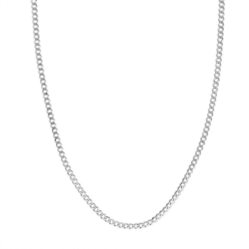 14k White Gold 20 in 3.7mm Flat Open Cuban Chain