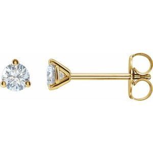 14K Yellow 3/4 CTW Lab-Grown Diamond Stud Earrings