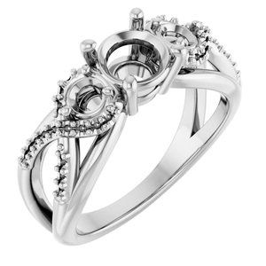 14K Yellow 6.5 mm Round Engagement Ring Mounting