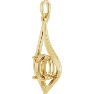 14K Yellow 9x7 mm Oval Pendant Mounting
