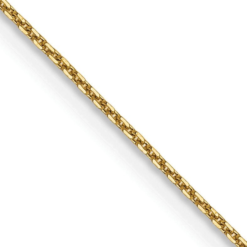 14K Yellow Gold 18 inch .8mm Diamond-cut Round Open Link Cable with Lobster Clasp Chain
