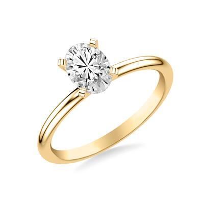 14k Yellow Gold 2 ct Lab Grown Oval Solitaire Ring