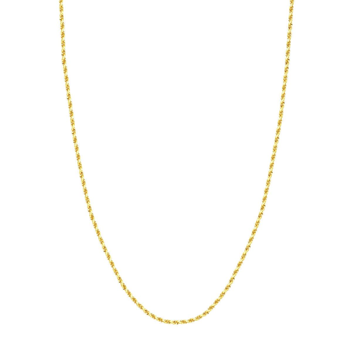 14k Yellow Gold 2.2 mm 24inch solid Rope Chain