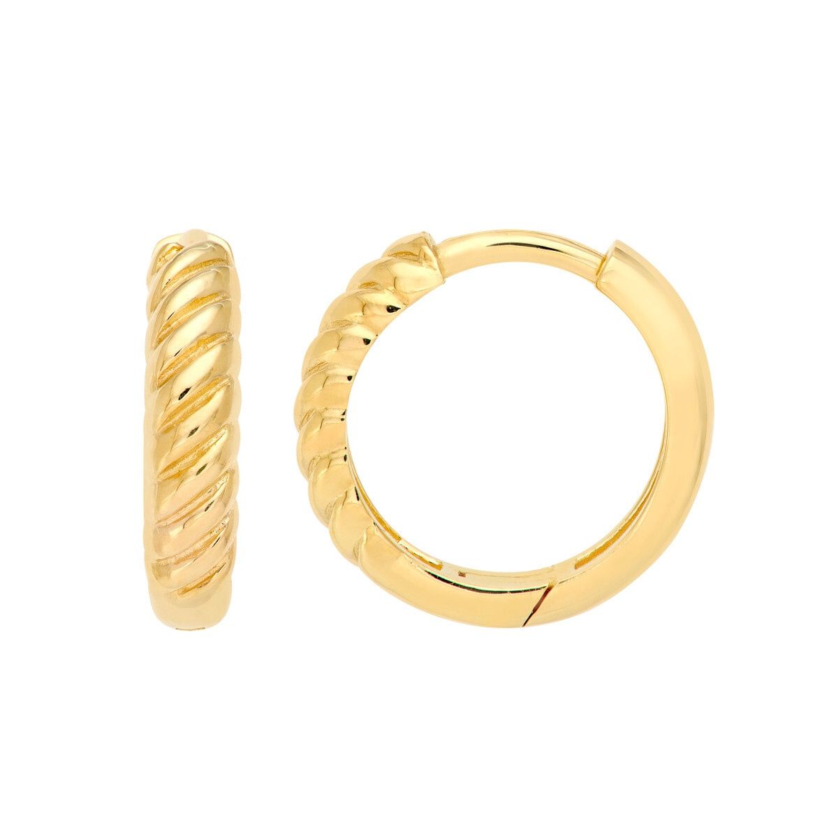 14k Yellow Gold Twisted Hoop Earring