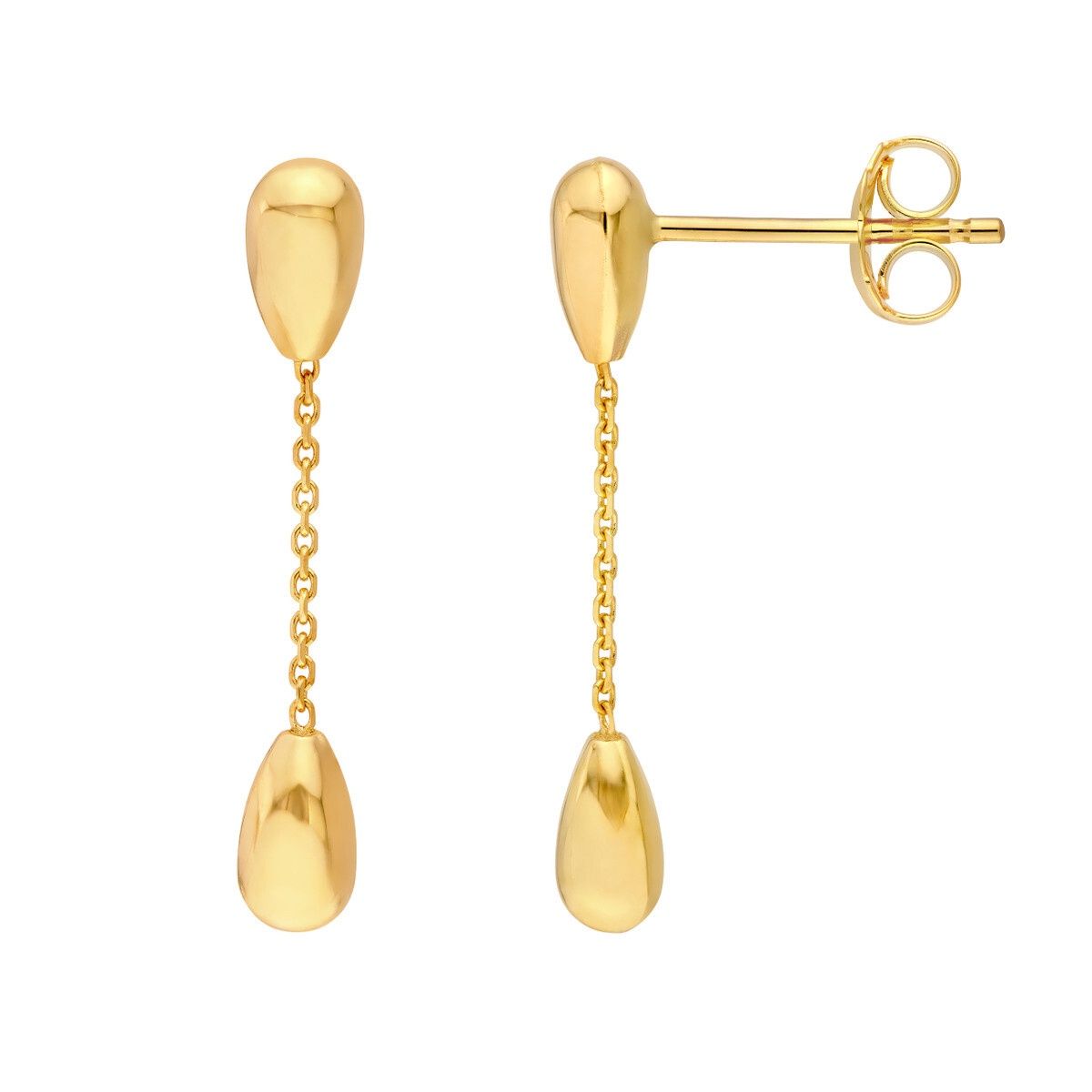 14k Yellow Gold Teardrop Cable Earring