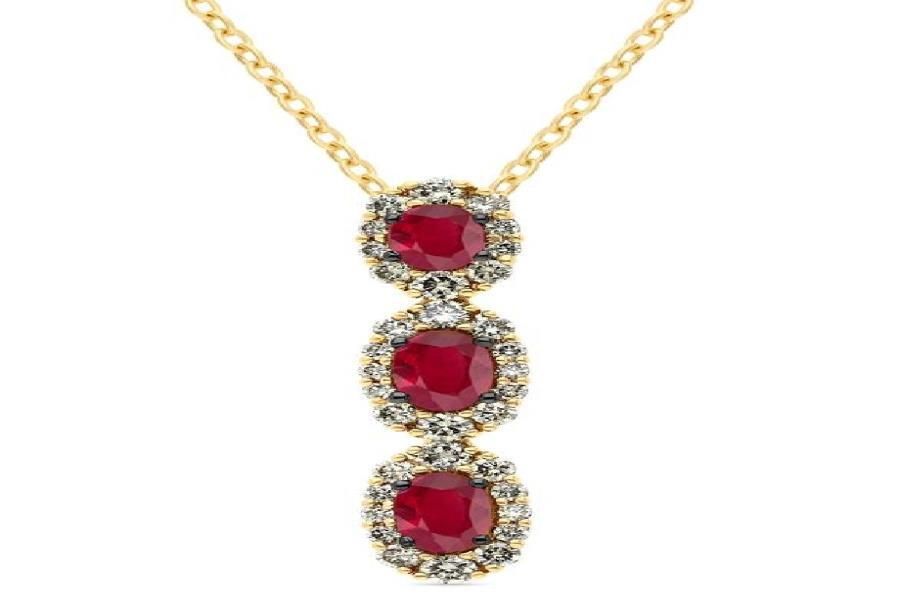 14yg Levian Ruby and Diamond Pendant