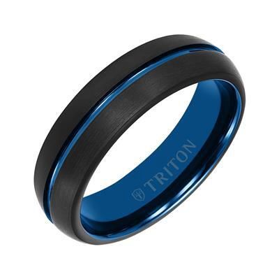6.5MM Tungsten Carbide Two -Tone Ring with Brushed Finish