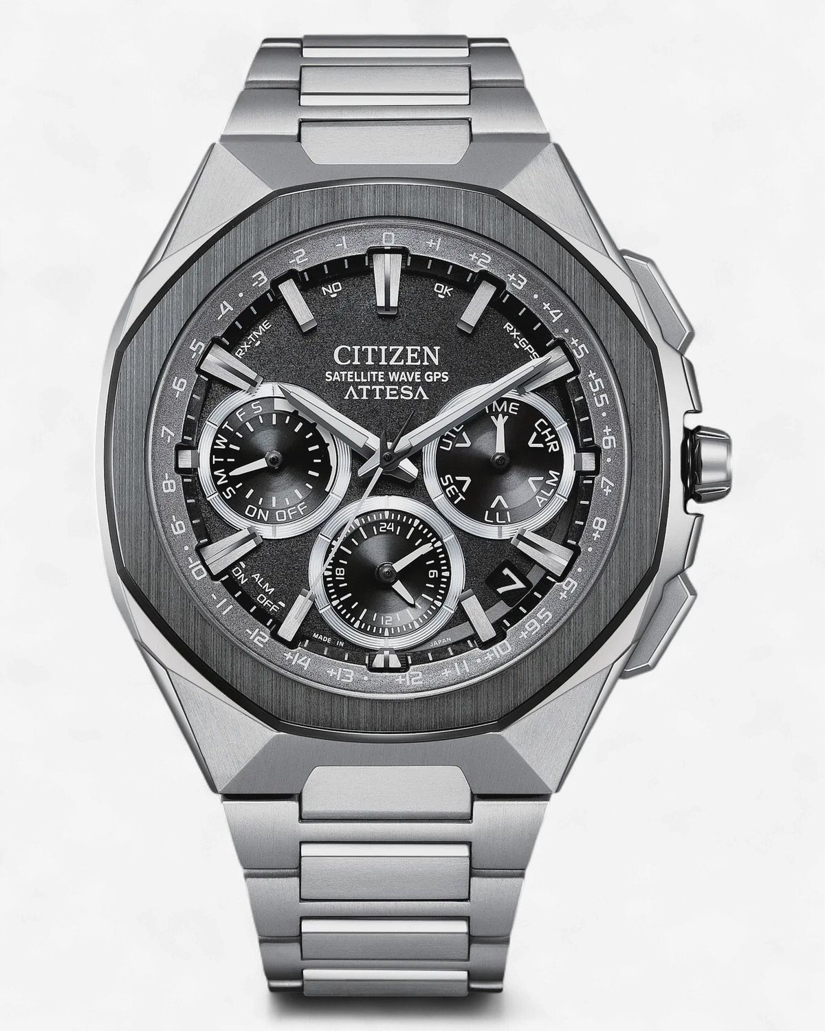 ATTESSA Gray Dial Super Titanium Satellite Wave GPS