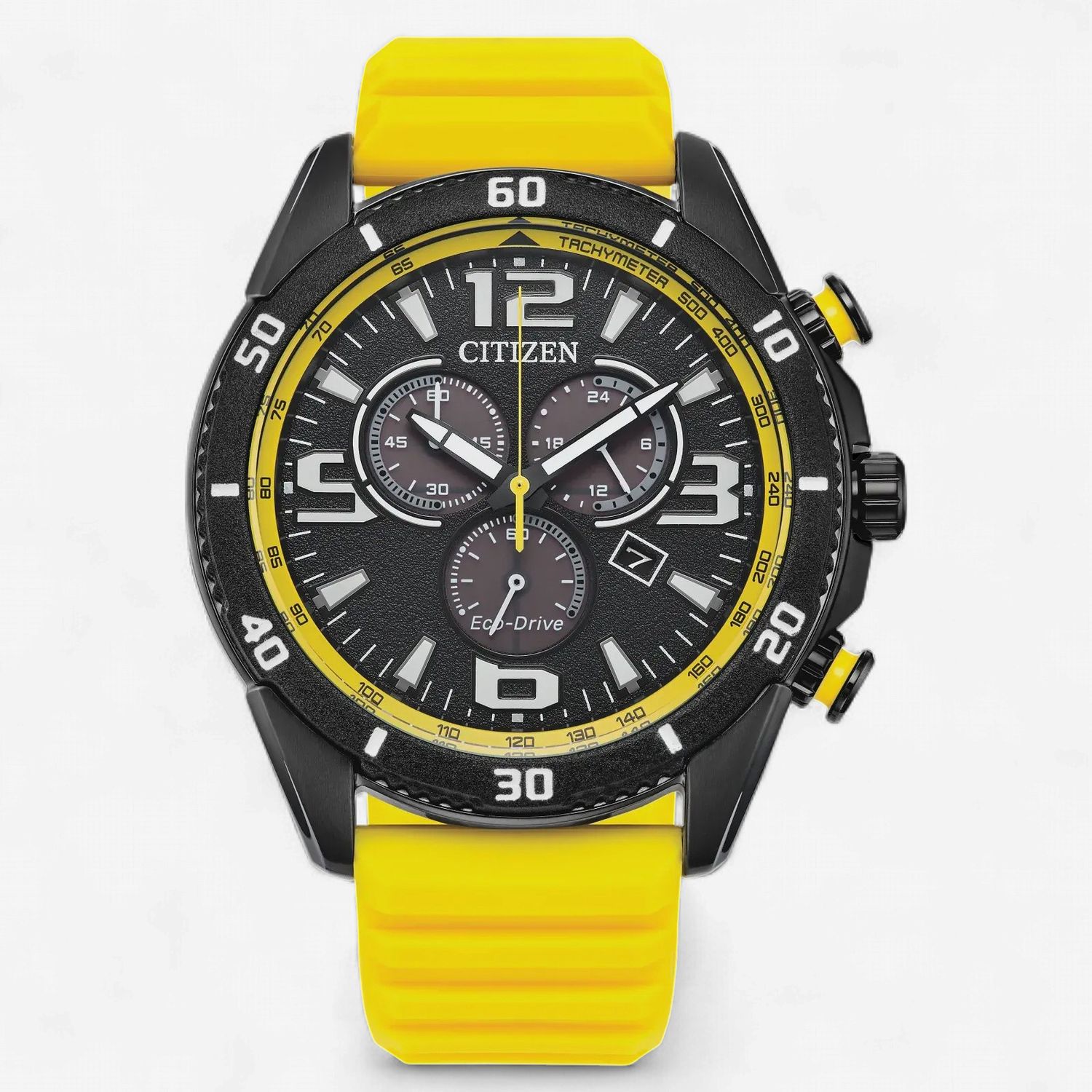 Bryson Black Dial Yellow Silicon Strap