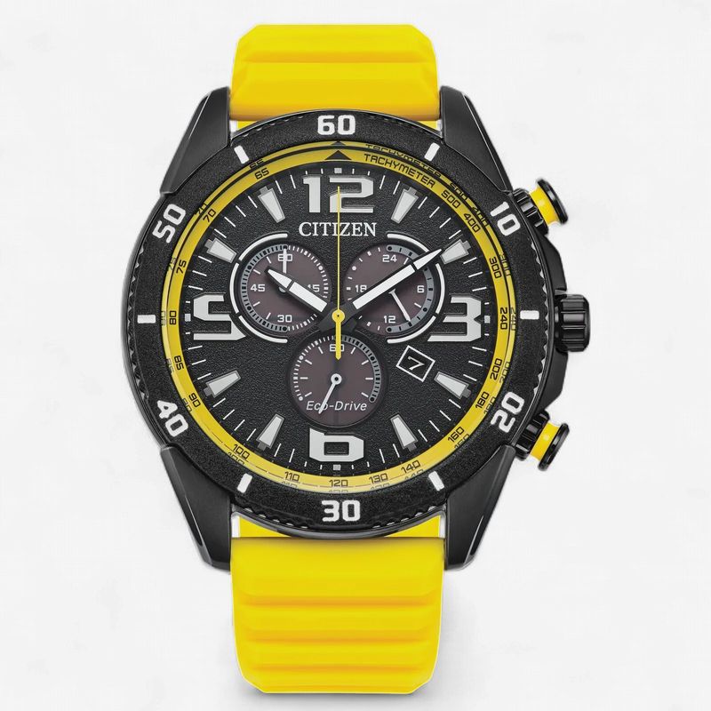 Bryson Black Dial Yellow Silicon Strap