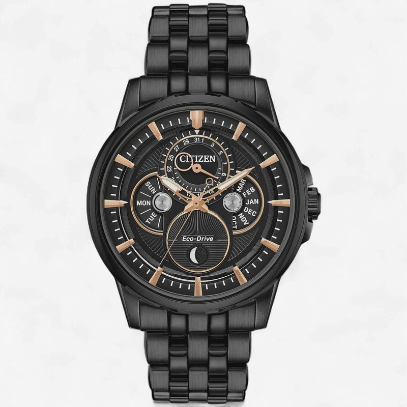 Citizen Calendrier Moonphase Mens Eco-Drive Black