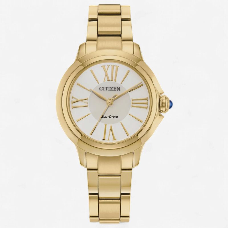 Ladies L Ceci White Dial Gold Tone Watch