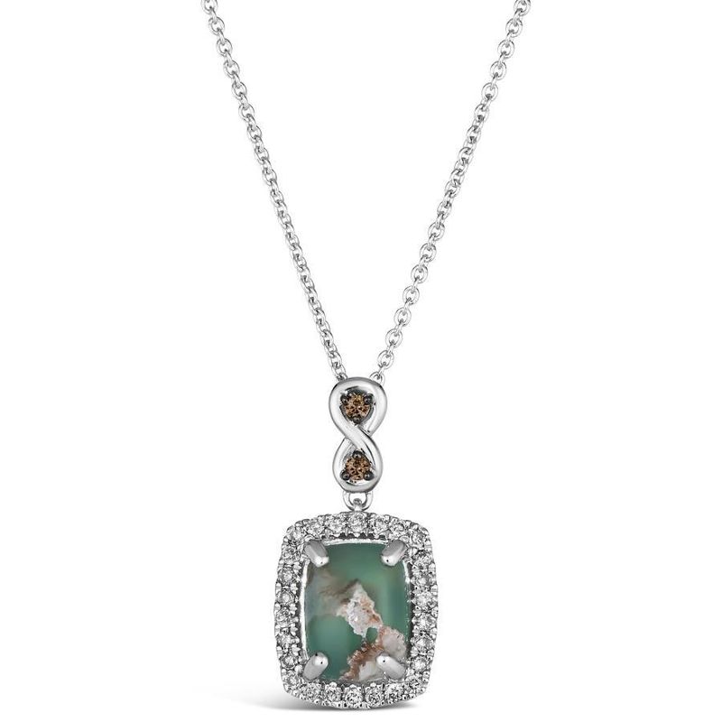 Le Vian Chocolatier 14K Vanilla Gold Pendant Peacock Aquaprase Chocolate Diamonds , Vanilla Diamonds