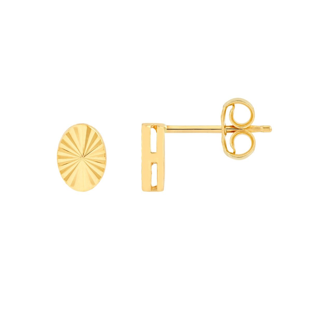14YG Radiant Oval Stud Earrings