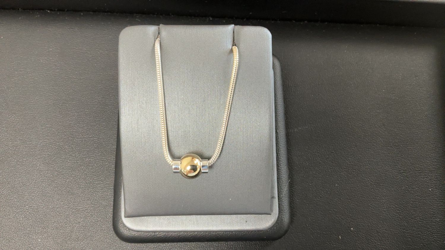 18in Silver Chain with Gold ball