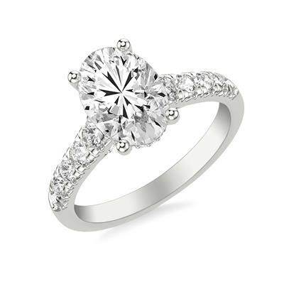 2 1/2 ct Lab Grown Oval Center Engagement Ring