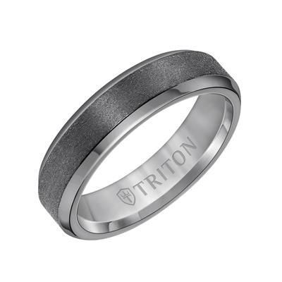 6MM Tantalum Ring - Vertical Satin Finish and Bevel Edge-1o
