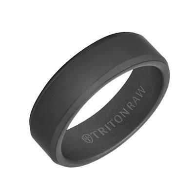 7mm RAW Bevel Edge Band w/Sandblast Finish &amp; Black Interior-10