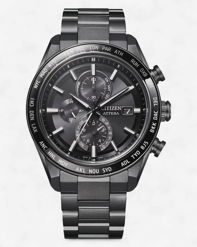 ATTESA Black Dial Super Titanium w/ DLC Coating Bracelet