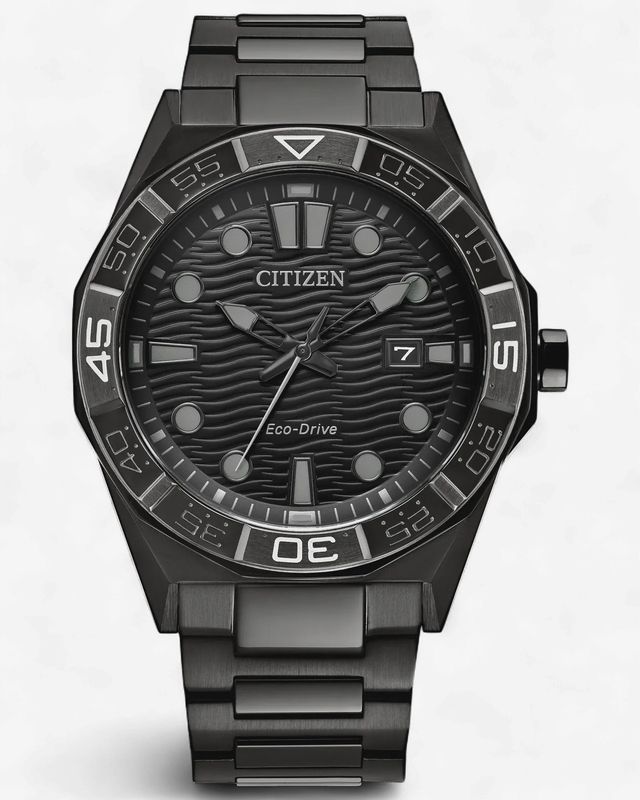 Brycen Black Dial Stainless Steel Men's Eco Drive