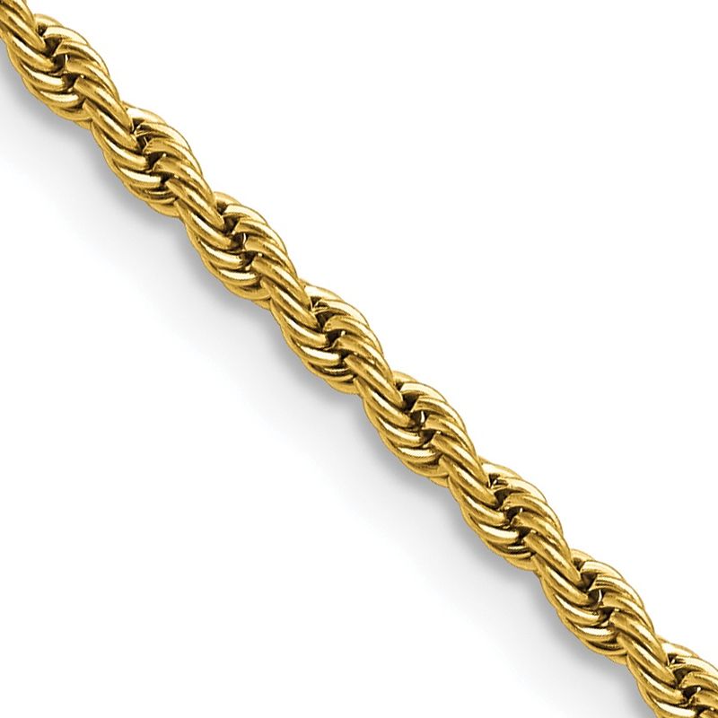 Chisel Stainless Steel Polished Yellow IP-plated 2.4mm 22 inch Rope Chain