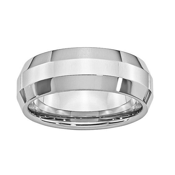 Cobalt Chrome 8mm High Polish Beveled Edge Ring-10