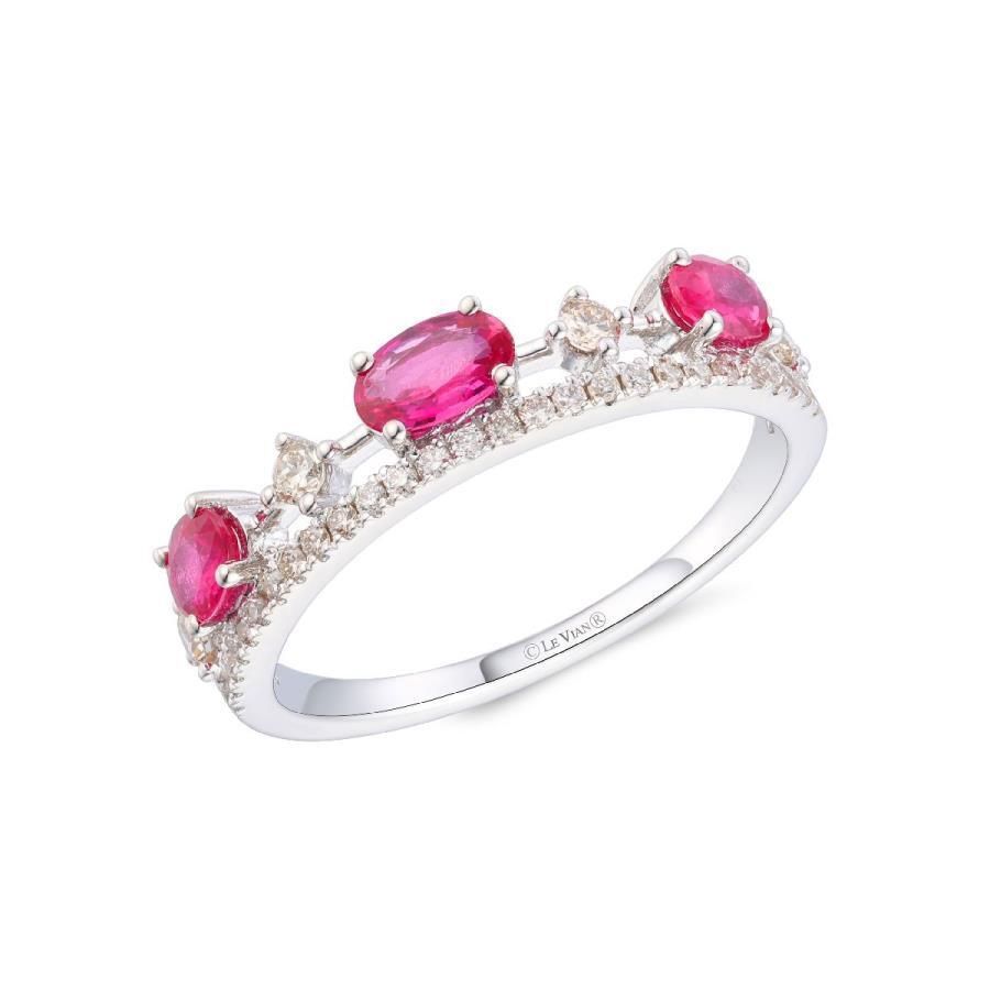 Le Vian 14k Vanilla Gold Ring .67 Passion Ruby .25 Vanilla Diamonds