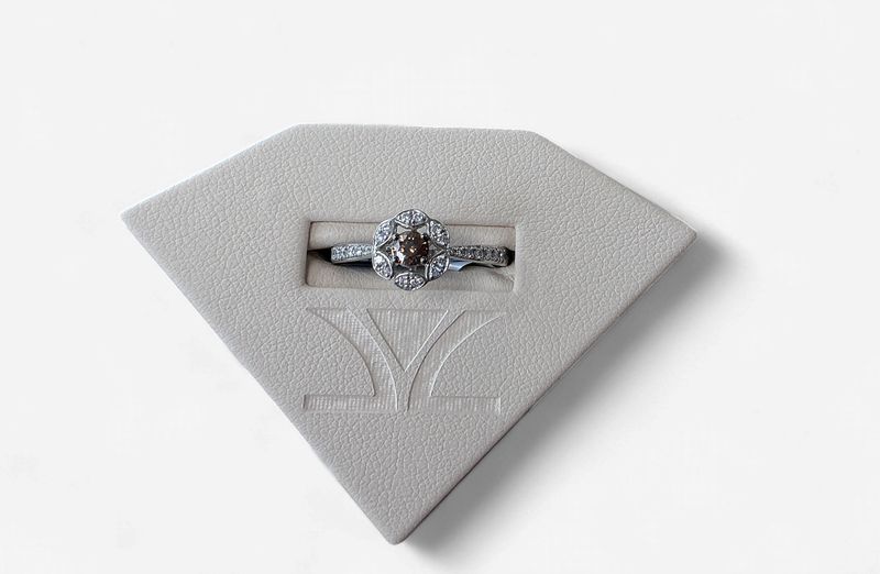 Levian Couture Ring 1/5 Chocolate Diamond Center with 1/6 Vanilla DIamond Sides