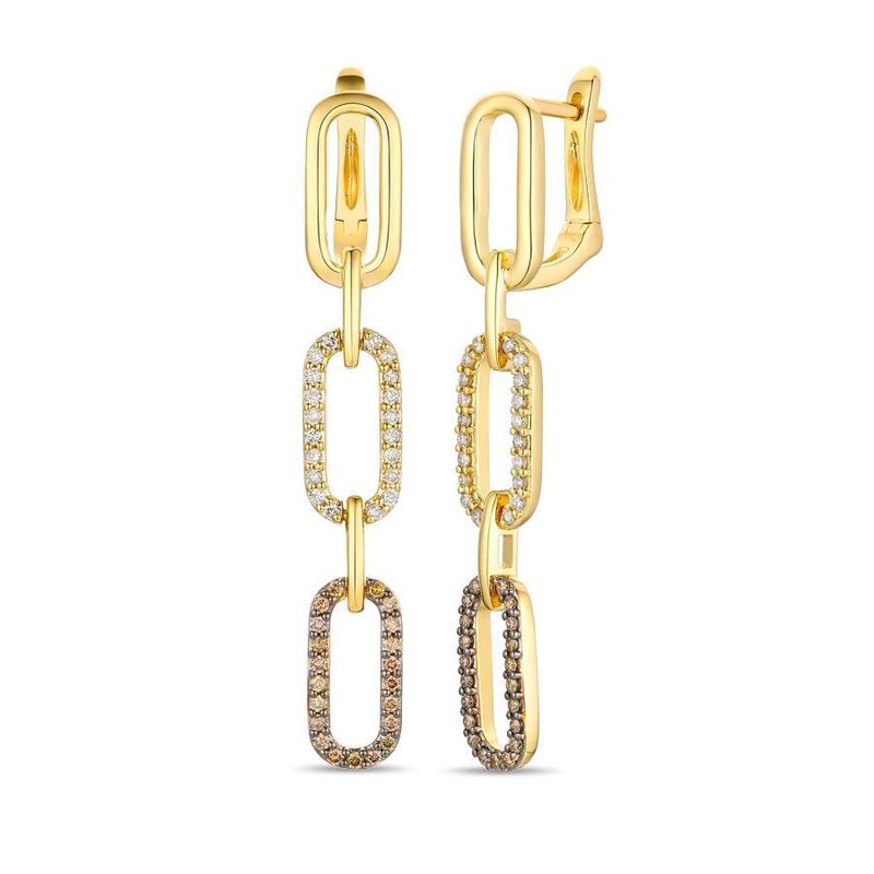 LeVian Earrings featuring 1/3 ct Chocolate Diamonds 1/3 ct Nude Diamonds™ set in 14K Honey Gold™