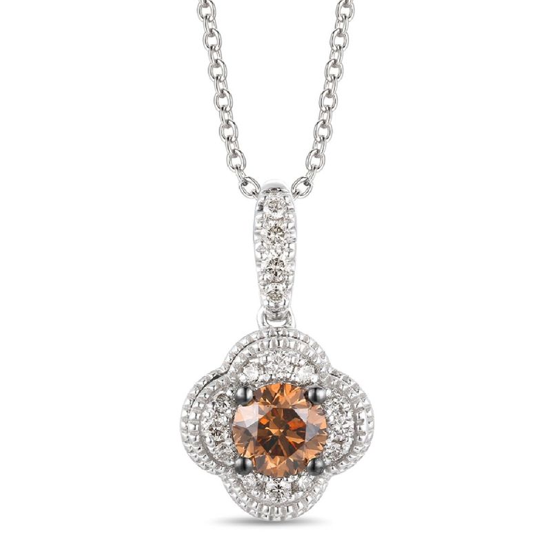 Platinum 1/2 ct Chocolate Diamond and 1/8 Nude Diamond Pendant