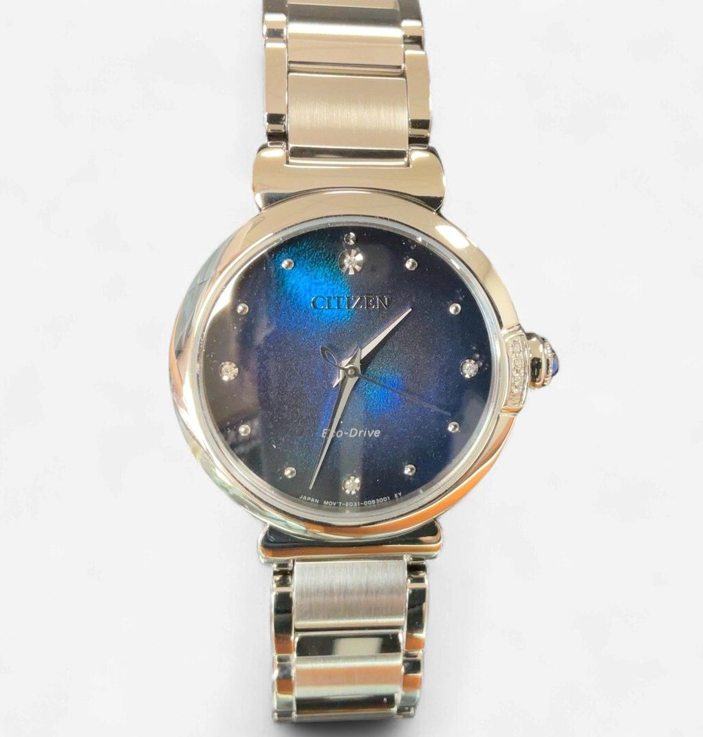 Ladies Eco-Drive WR50 SS Brac Blue Face