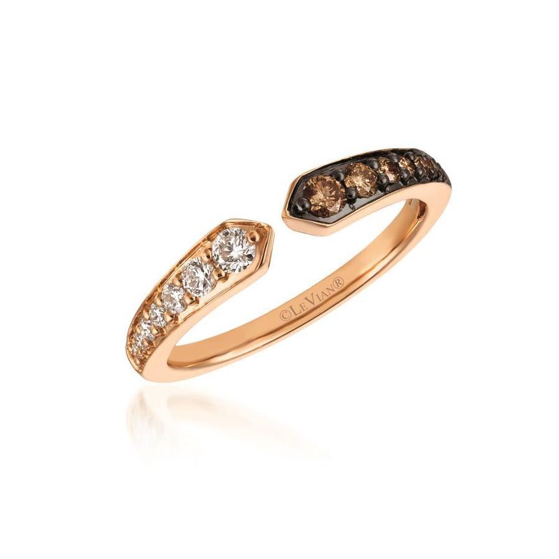 Le Vian Chocolatier Ring featuring 1/5 cts. Chocolate Diamonds 1/6 cts. Vanilla Diamonds set in 14K Strawberry Gold®