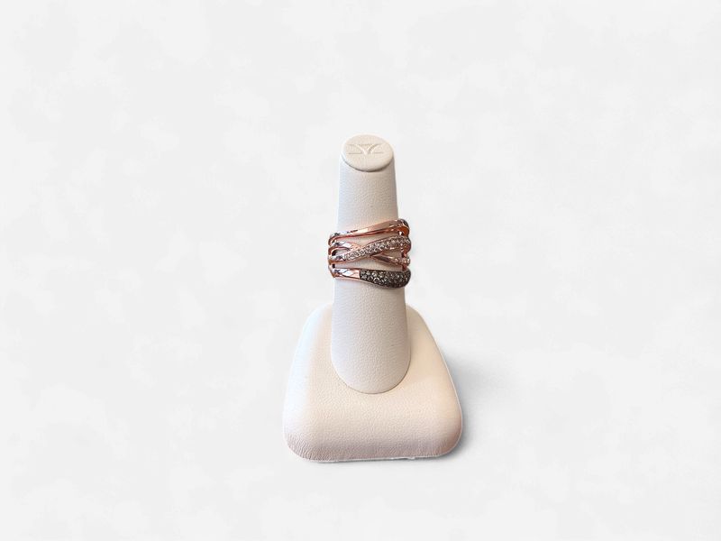 LeVian Ring featuring 1/4 ct Chocolate Diamonds 1/4 ct Nude Diamonds set in 14K Strawberry Gold
