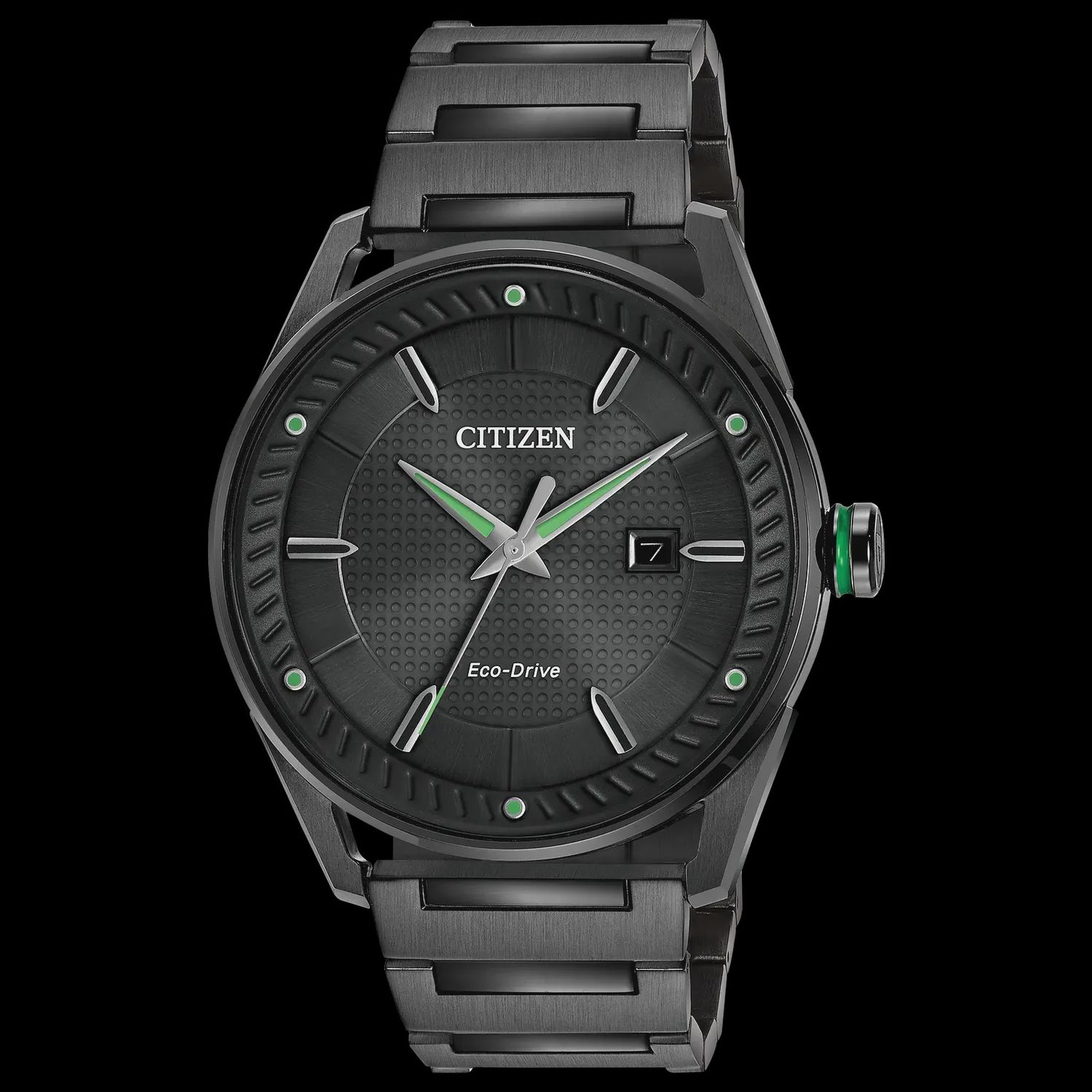 Men's Green Accent Eco-Drive Black Watch