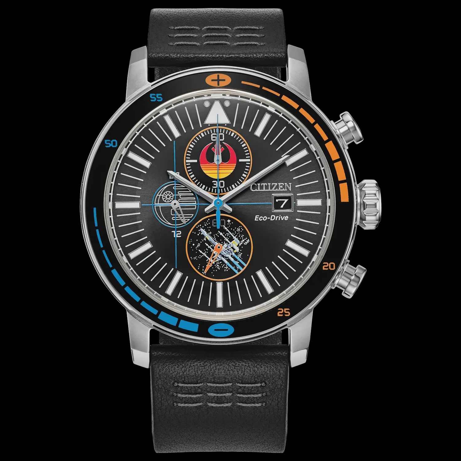 Rebel Starfighter Black Dial Leather Star Wars Box Set
