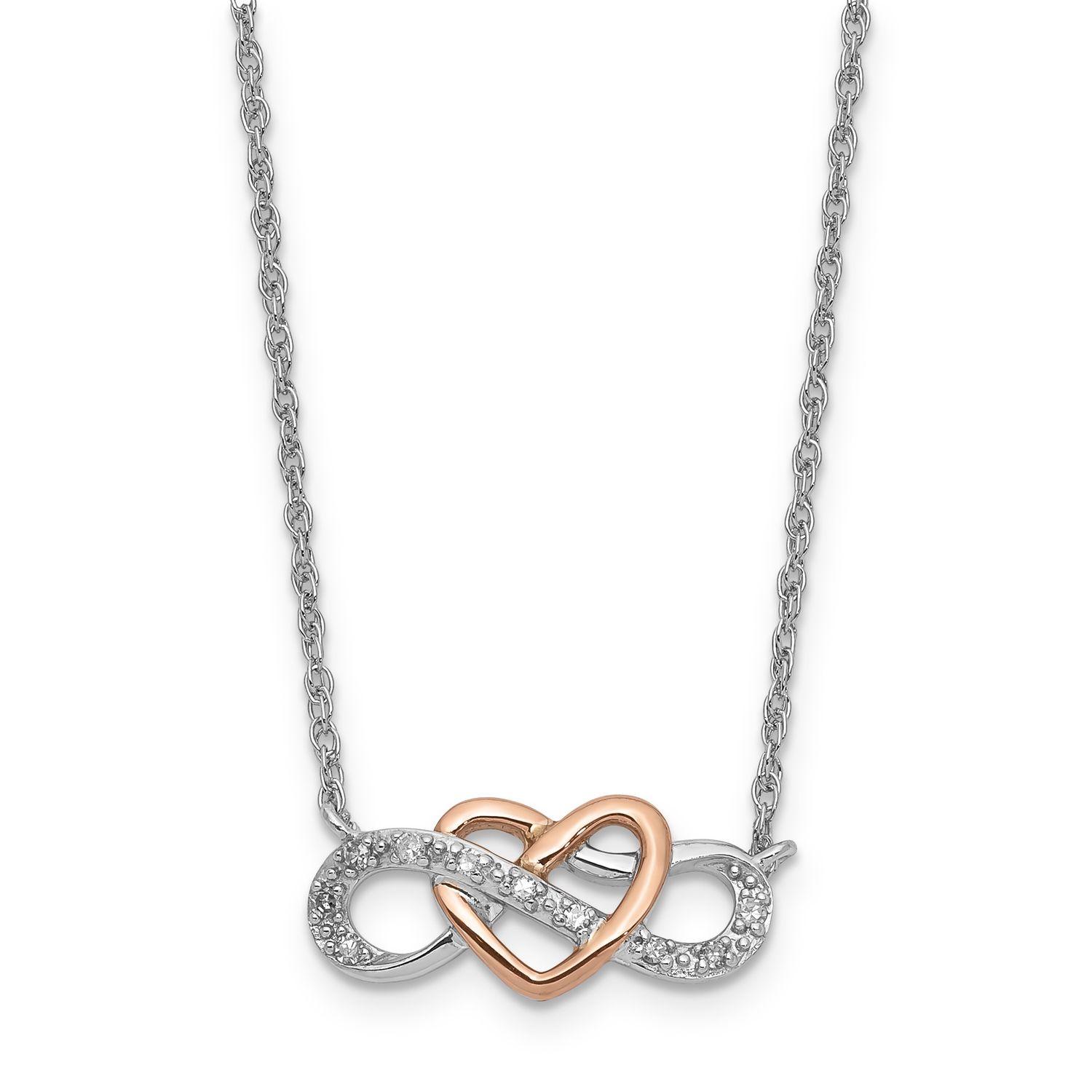 SS/10k two-tone Diamond Pend Necklace