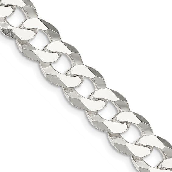 Sterling Silver 13mm Beveled Curb Chain 22in