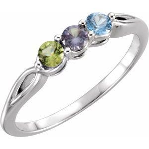 Sterling Silver 3-Stone Family Ring Mounting