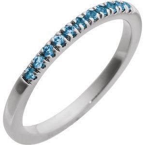 Sterling Silver Natural London Blue Topaz Stackable Ring