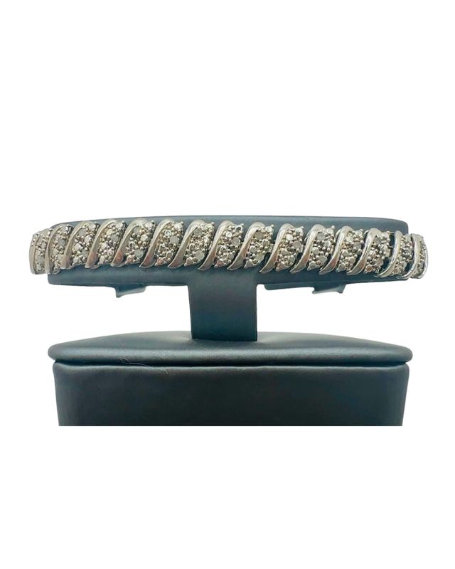 Sterling Silver Previously Loved 7.75 in Natural Diamond Tennis Bracelet