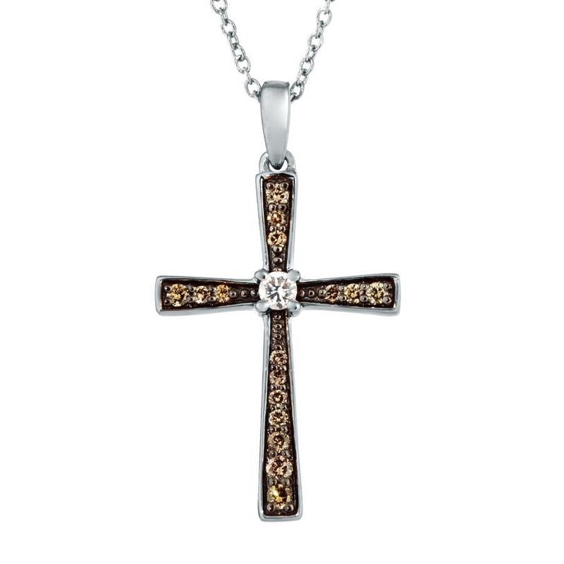 LeVian Chocolatier Pendant ft Vanilla Diamonds Chocolate Diamonds set in 14K Vanilla Gold