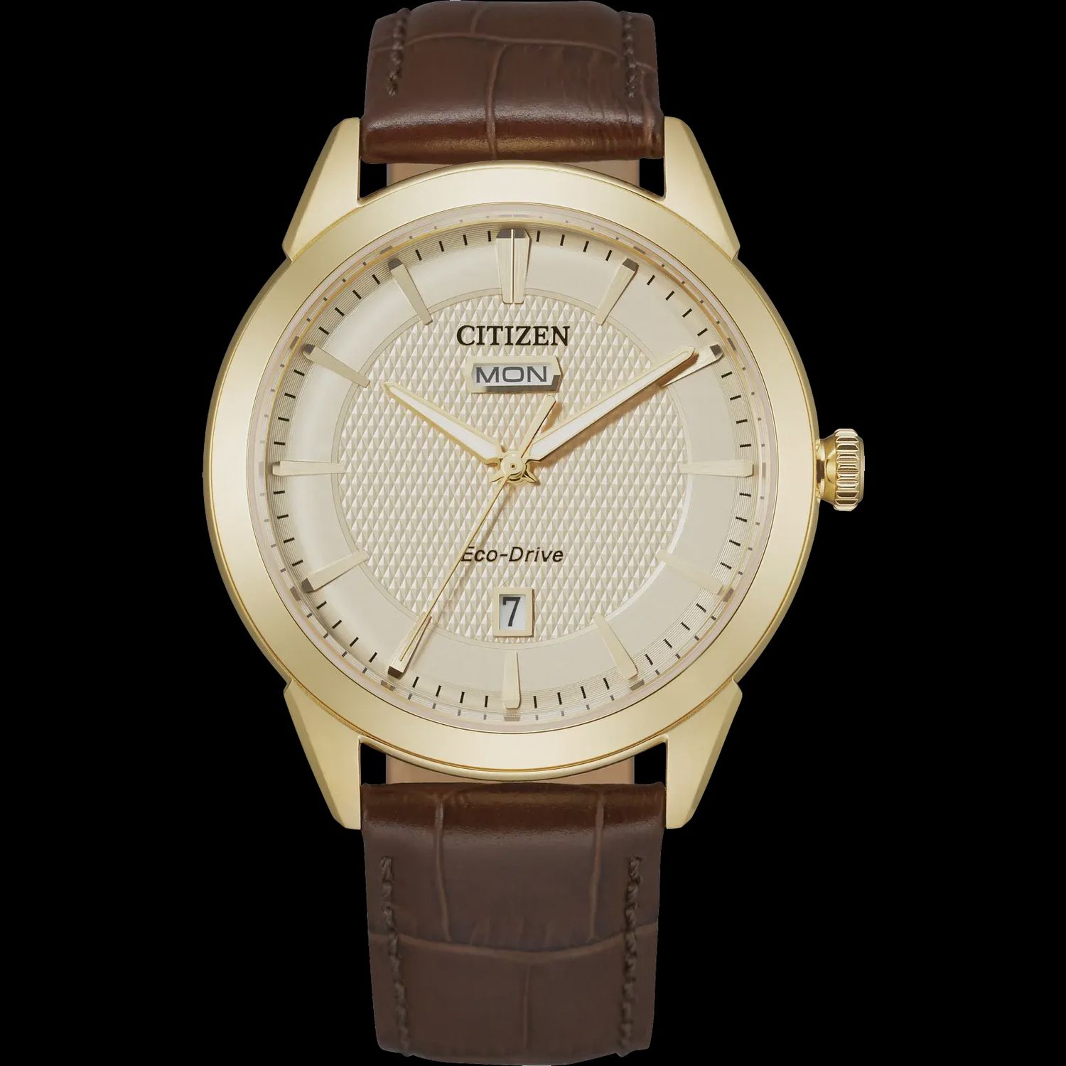 Men's Beige Face Brown Leather Band Rolan