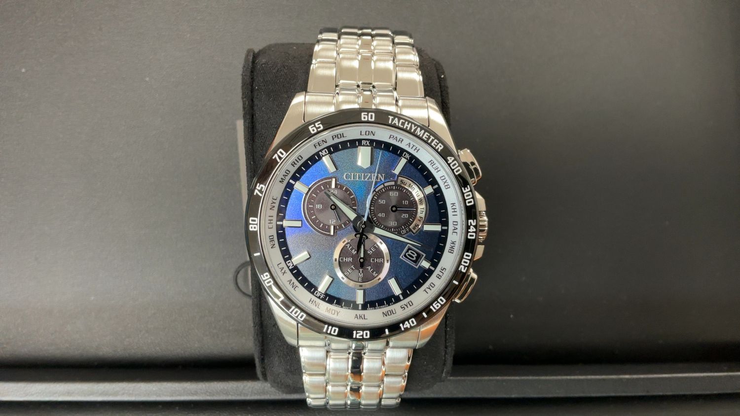 PCAT SS WR100 SAPS Atomic Timekeeping Blue Face
