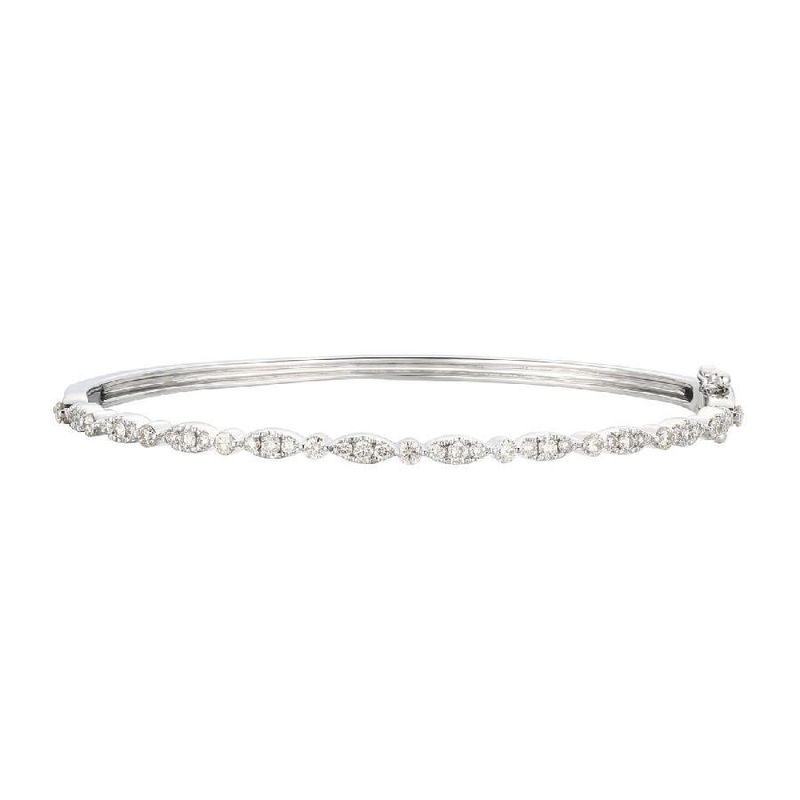 Platinum and 18k Vanilla Gold 1.01 ct Nude Diamond Bangle