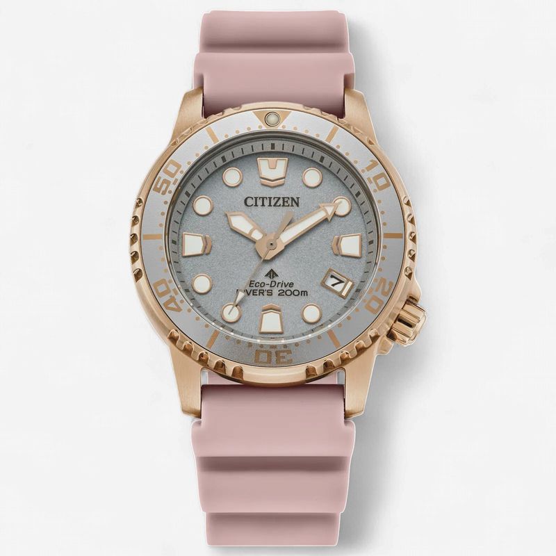 Promaster Dive Silver Tone Dial Polyurethane Strap