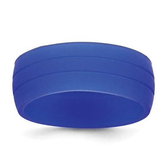 Silicone Blue 8.50mm Grooved Band Size 10