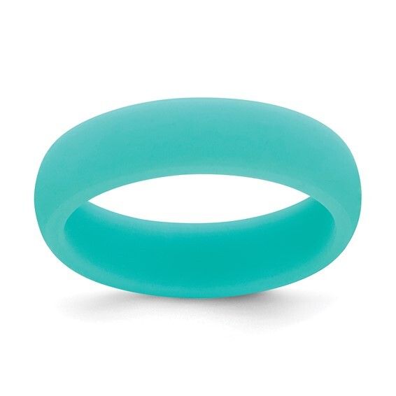 Silicone Sky Blue 5.7mm Domed Band Size 7
