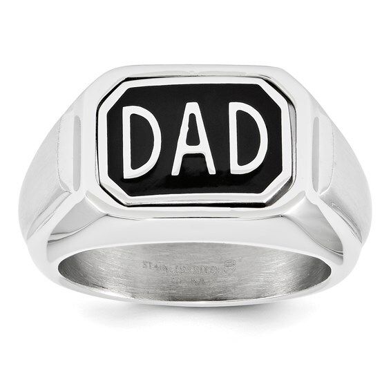Stainless Steel 12mm Dad Ring- 10